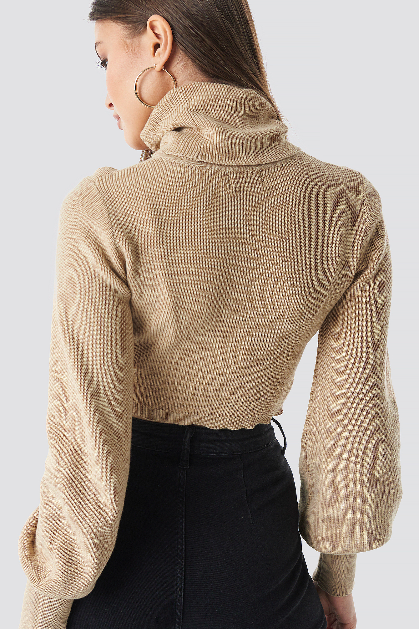 Knitted Cropped Polo Sweater NAKDLOUNGE.COM