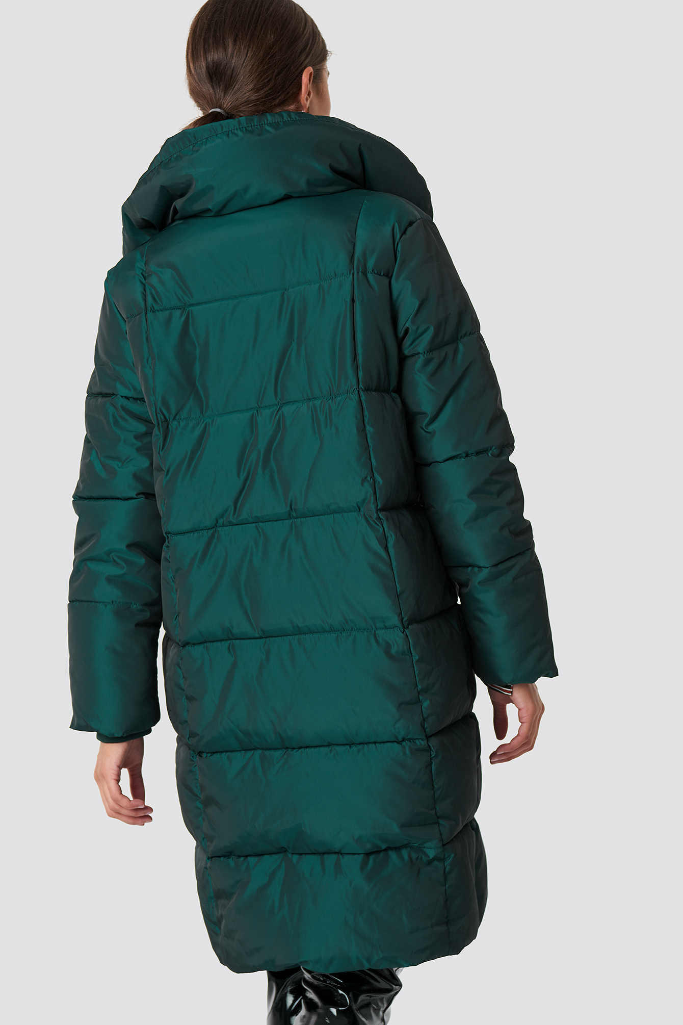 Shawl Collar Shiny Padded Jacket NAKDLOUNGE.COM