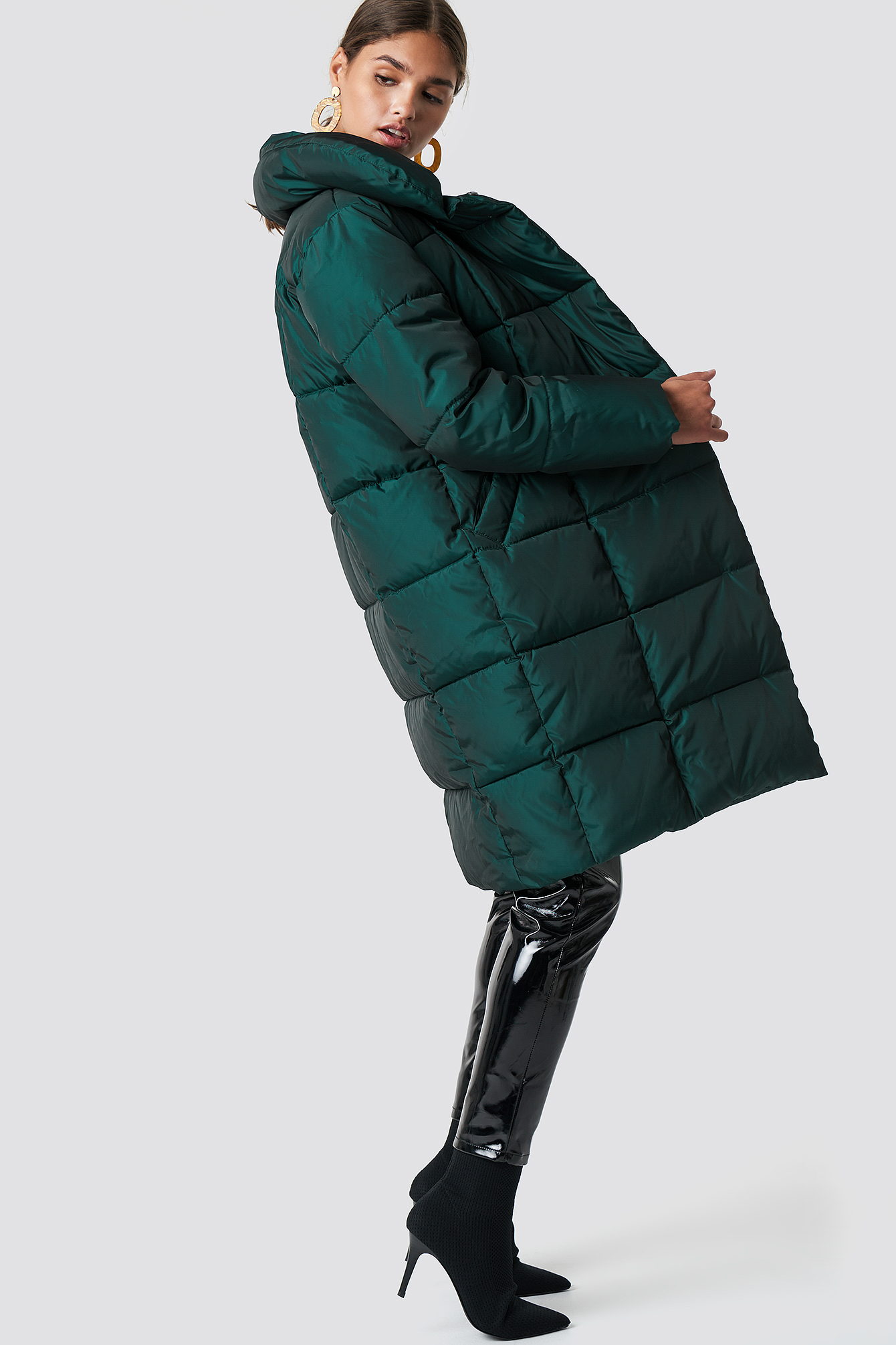 Shawl Collar Shiny Padded Jacket NAKDLOUNGE.COM