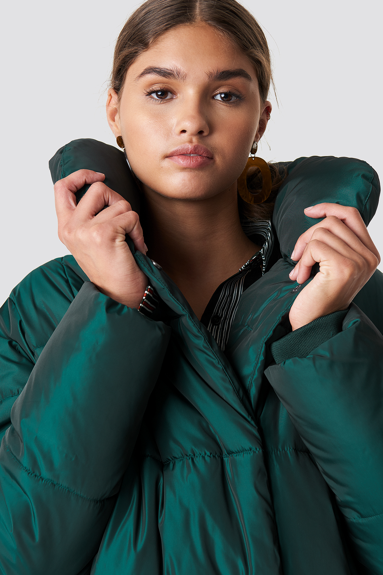 Shawl Collar Shiny Padded Jacket NAKDLOUNGE.COM