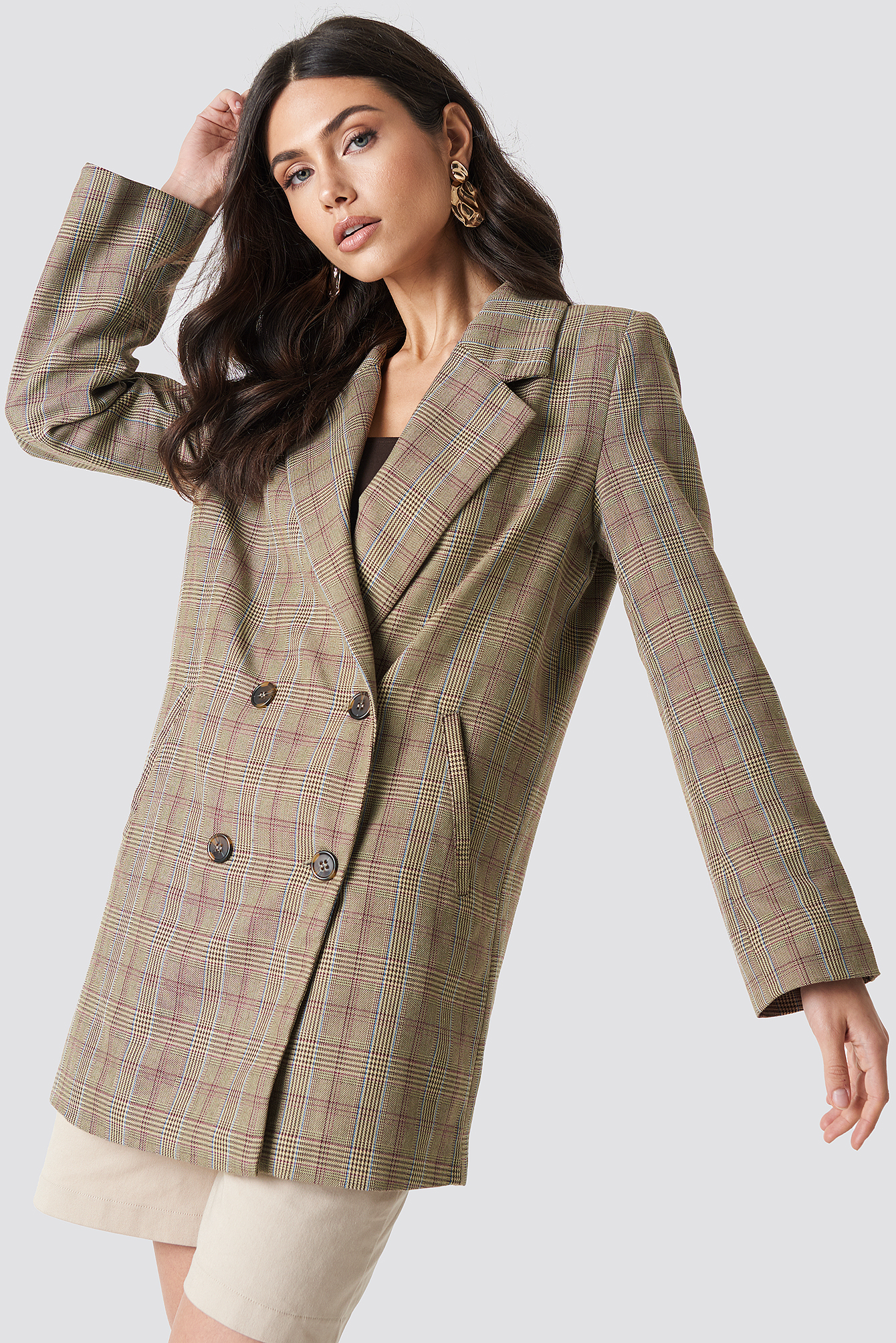 Double Breasted Plaid Jacket NAKDLOUNGE.COM