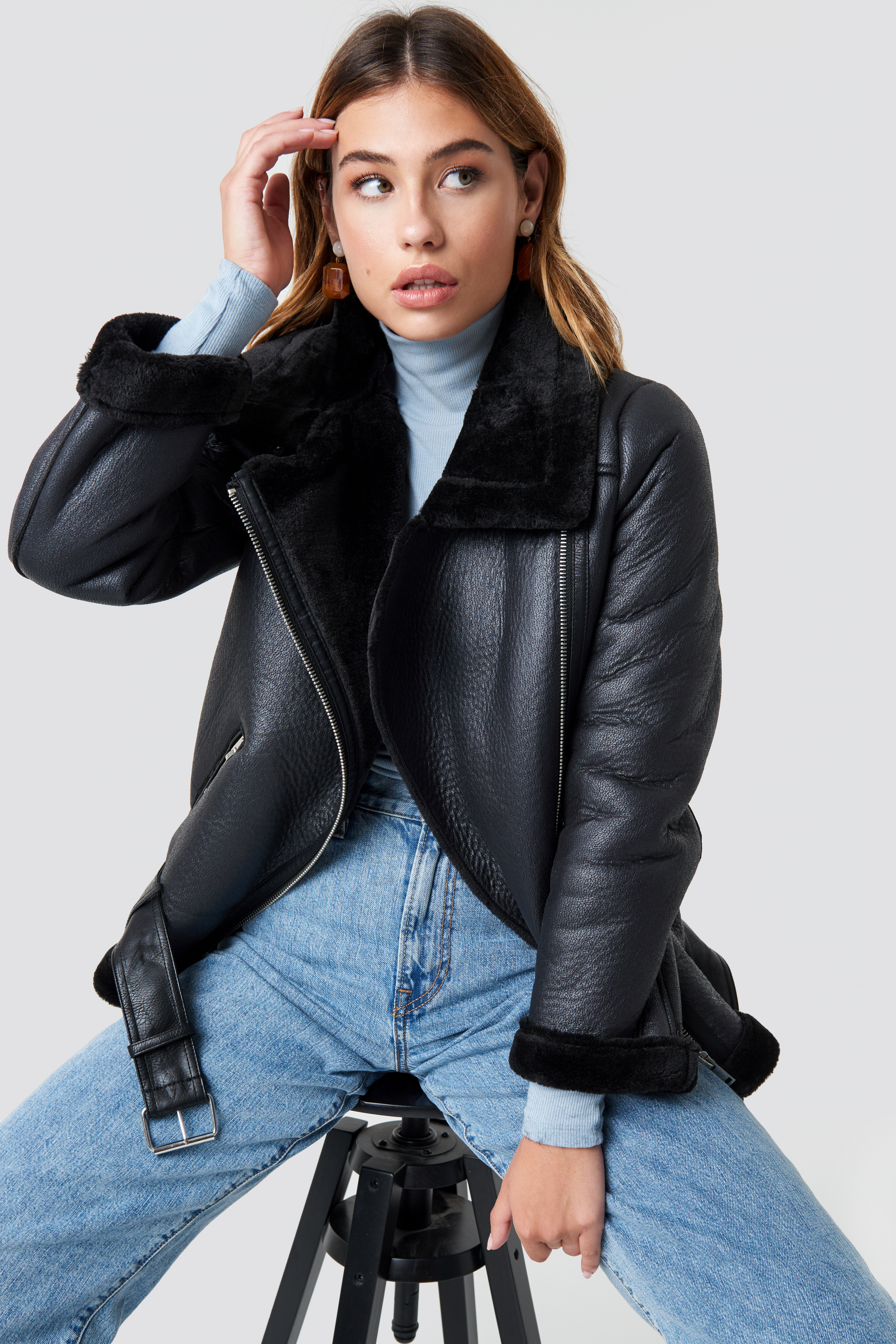 Belted Aviator Jacket NAKDLOUNGE.COM