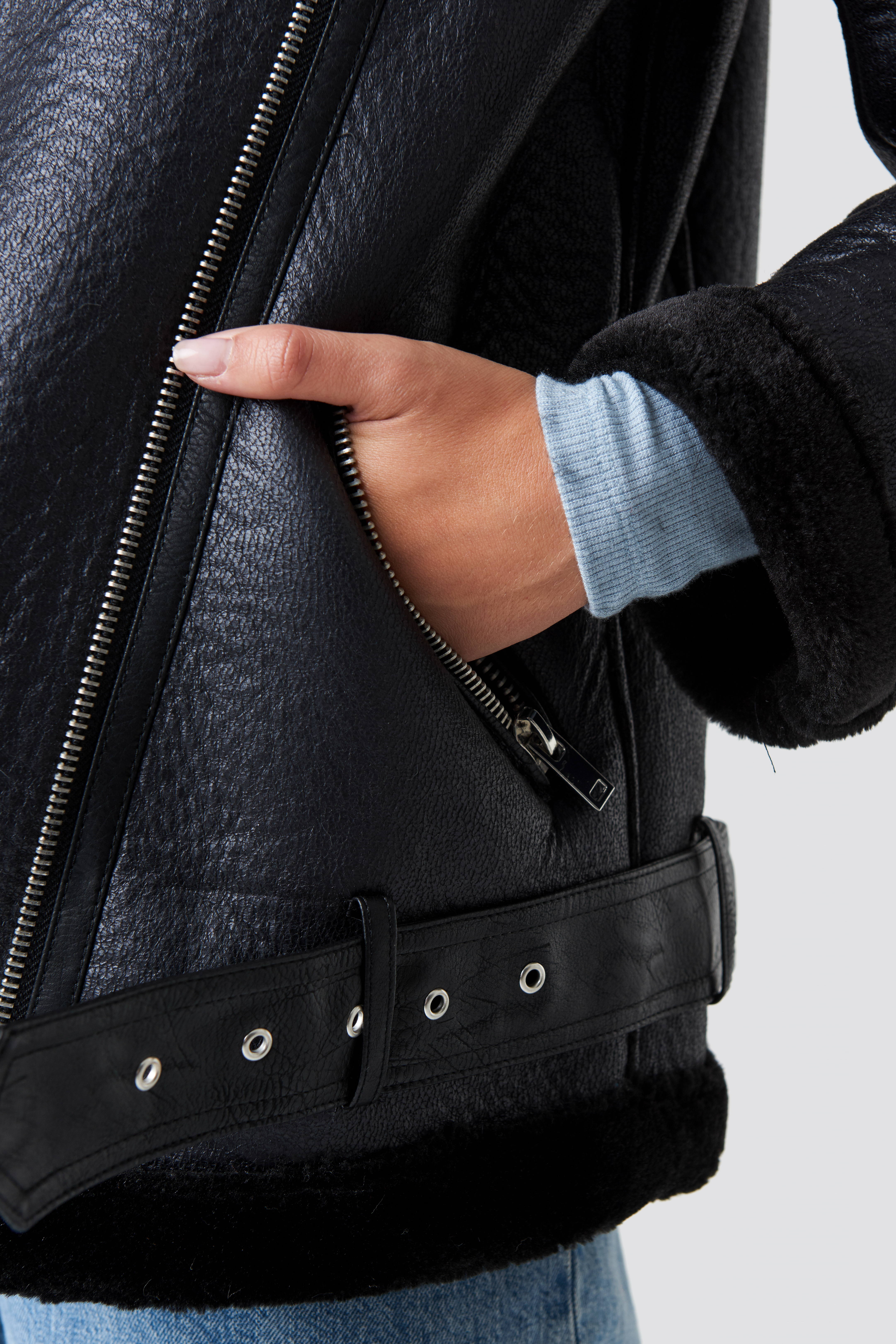 Belted Aviator Jacket NAKDLOUNGE.COM
