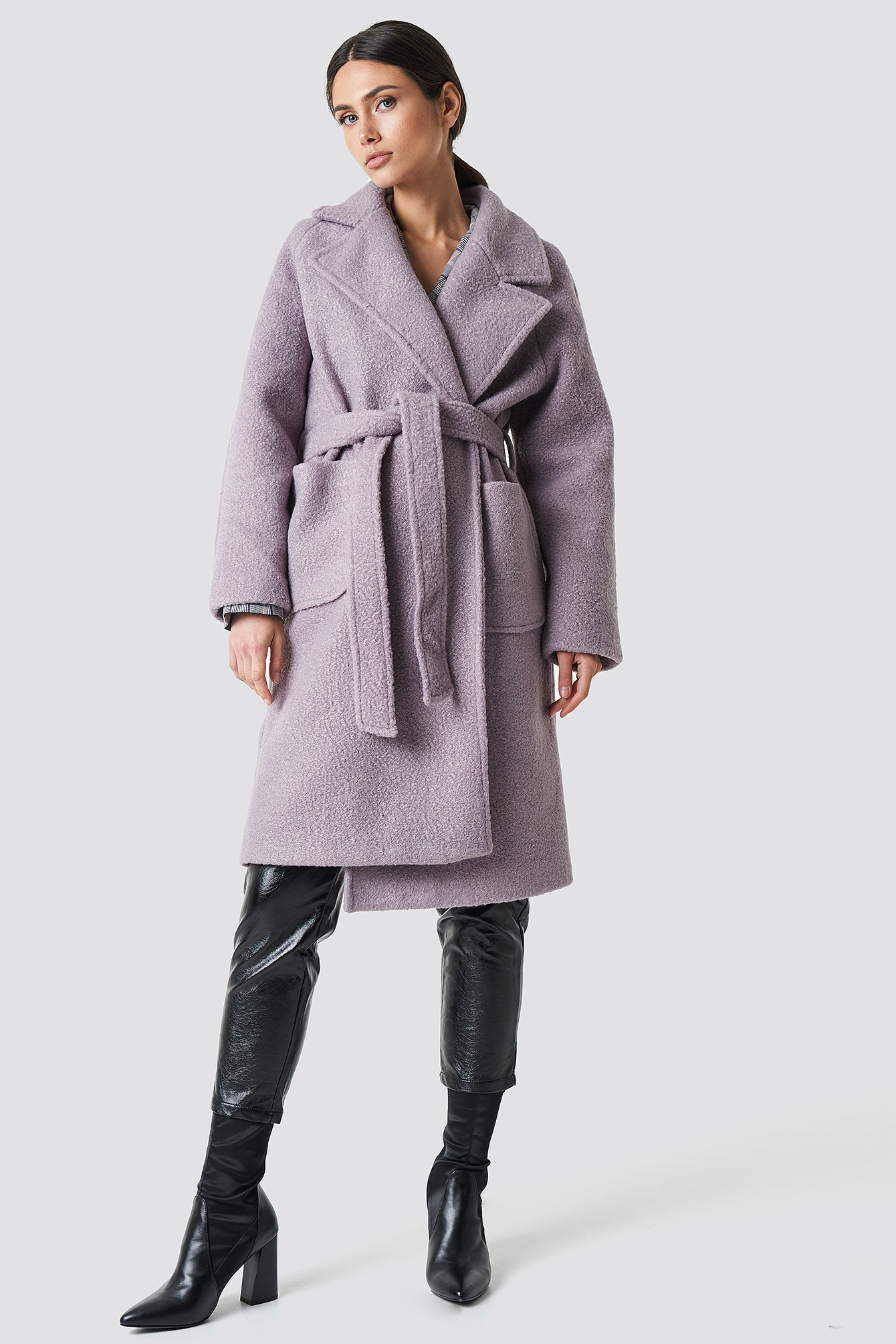 Big Faux Fur Collar Coat NAKDLOUNGE.COM