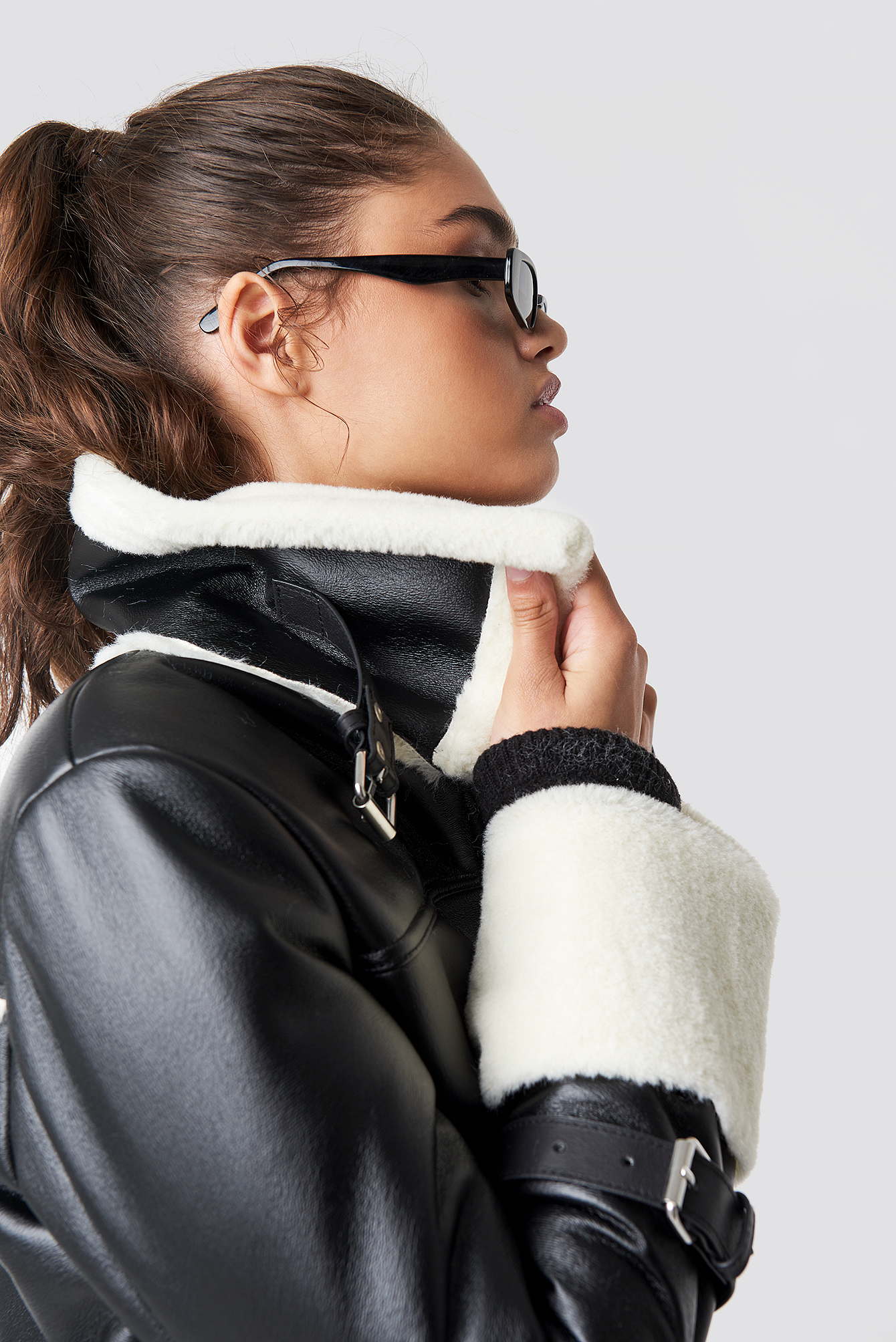 Contrast Bonded Aviator Jacket NAKDLOUNGE.COM