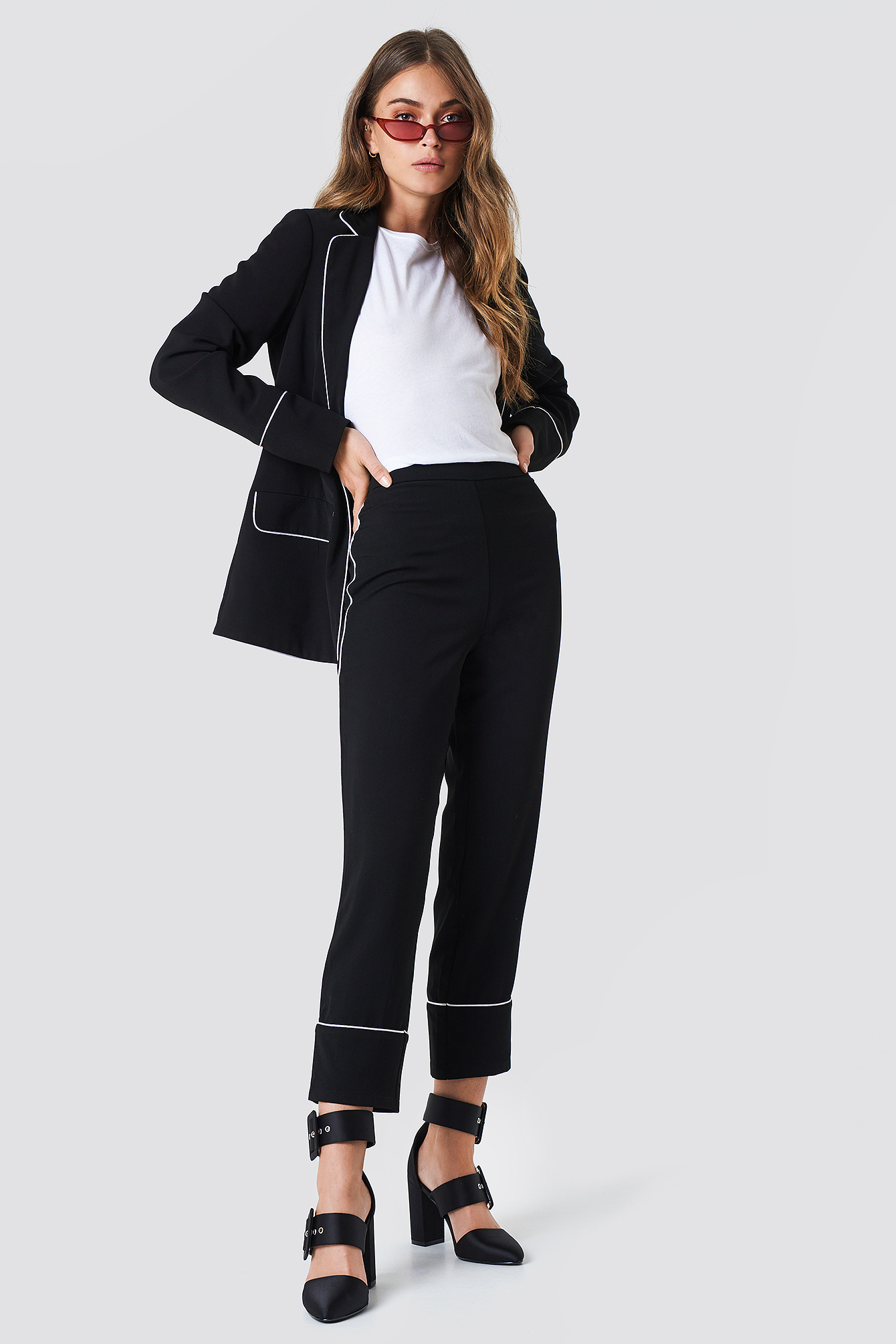Contrast Piping Blazer NAKDLOUNGE.COM