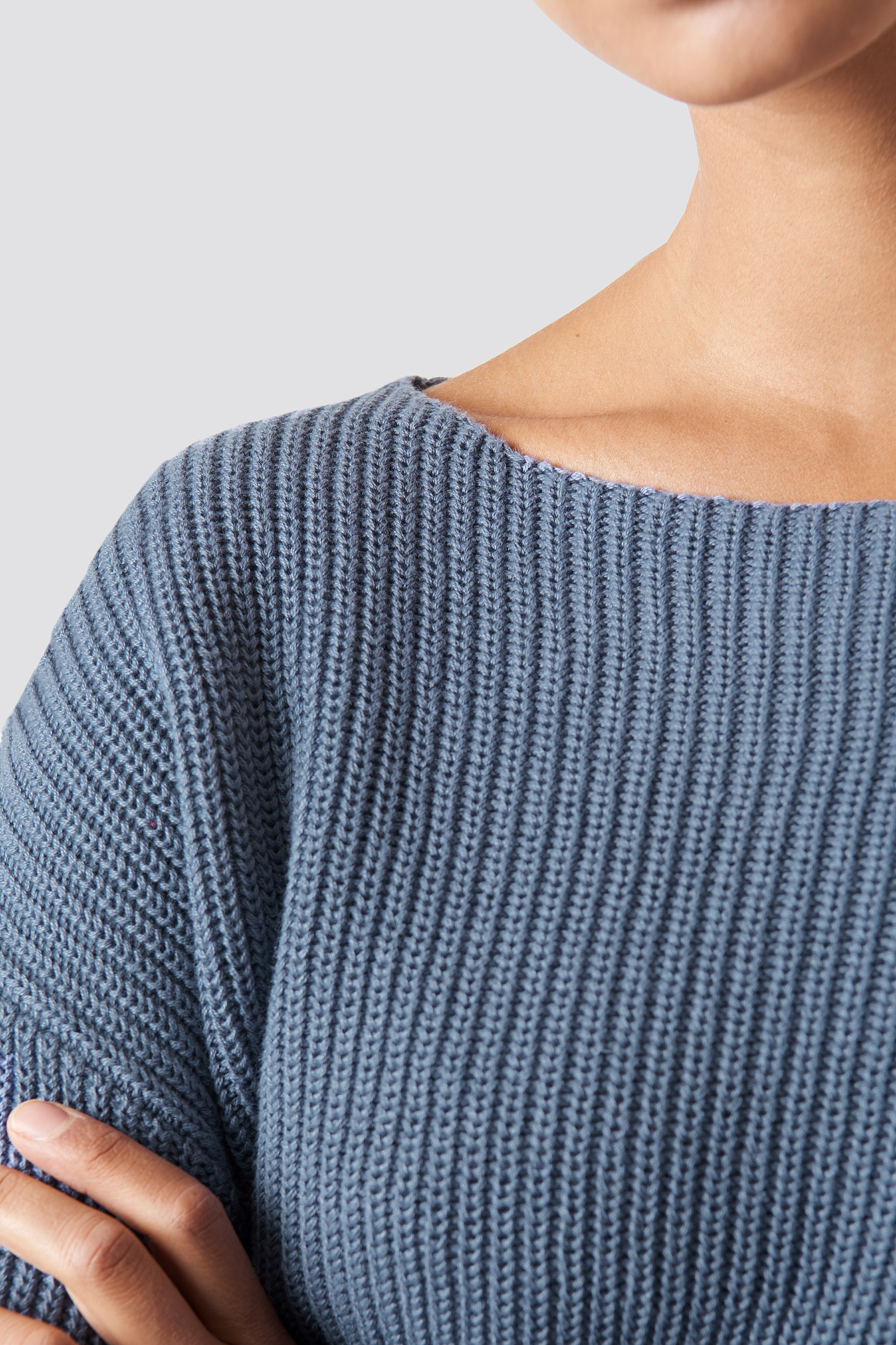 Cropped Long Sleeve Knitted Sweater NAKDLOUNGE.COM