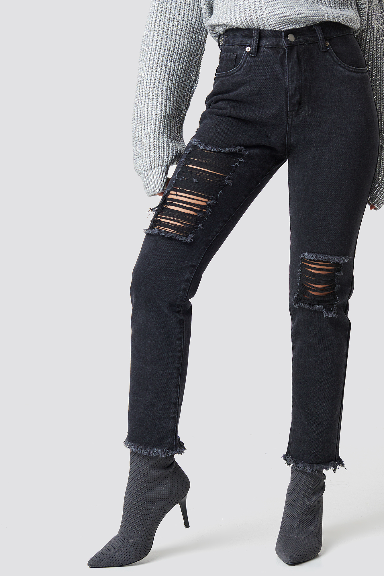 Destroyed Leg Denim NAKDLOUNGE.COM