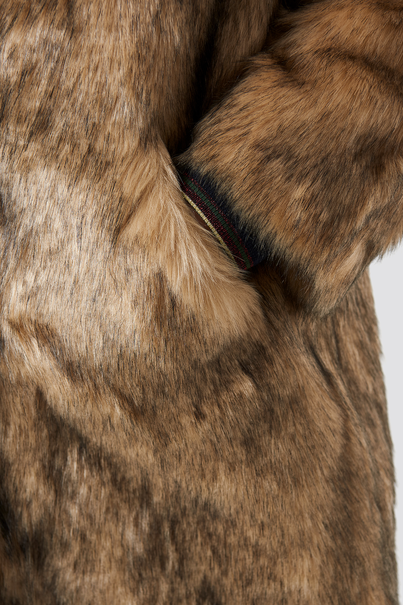 Faux Fur Collar Long Jacket NAKDLOUNGE.COM