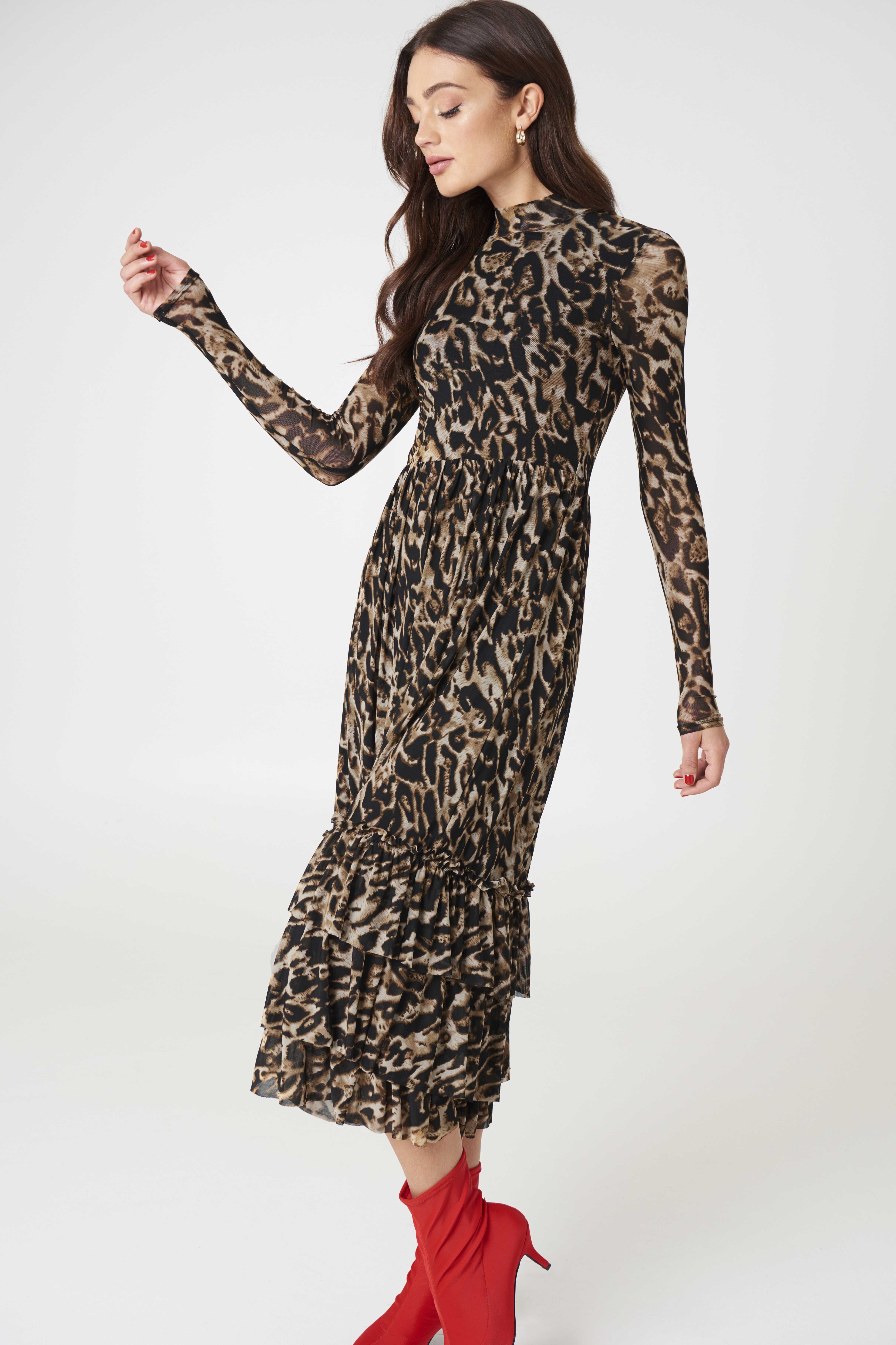Leo Mesh Frill Dress NAKDLOUNGE.COM