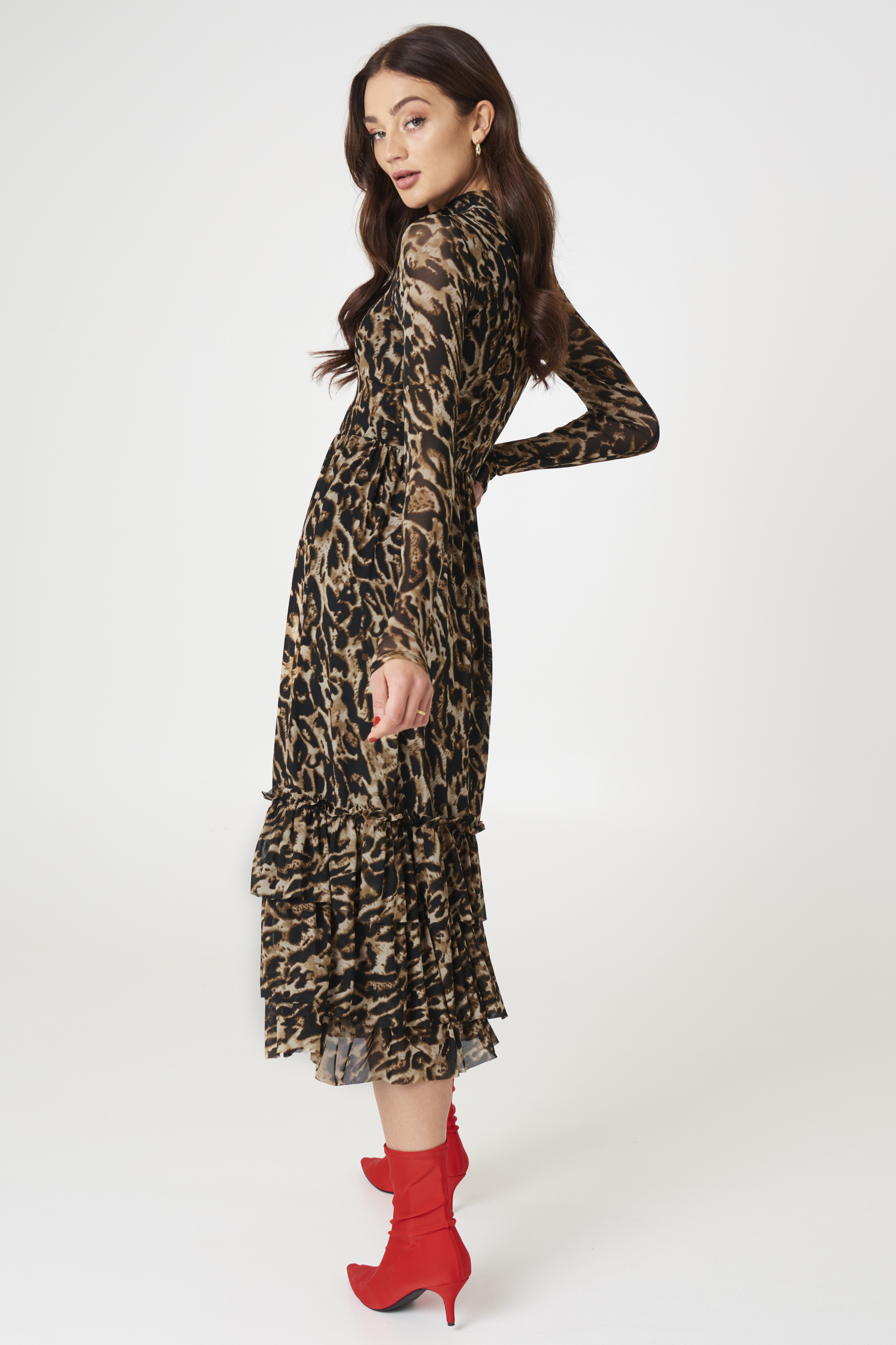 Leo Mesh Frill Dress NAKDLOUNGE.COM