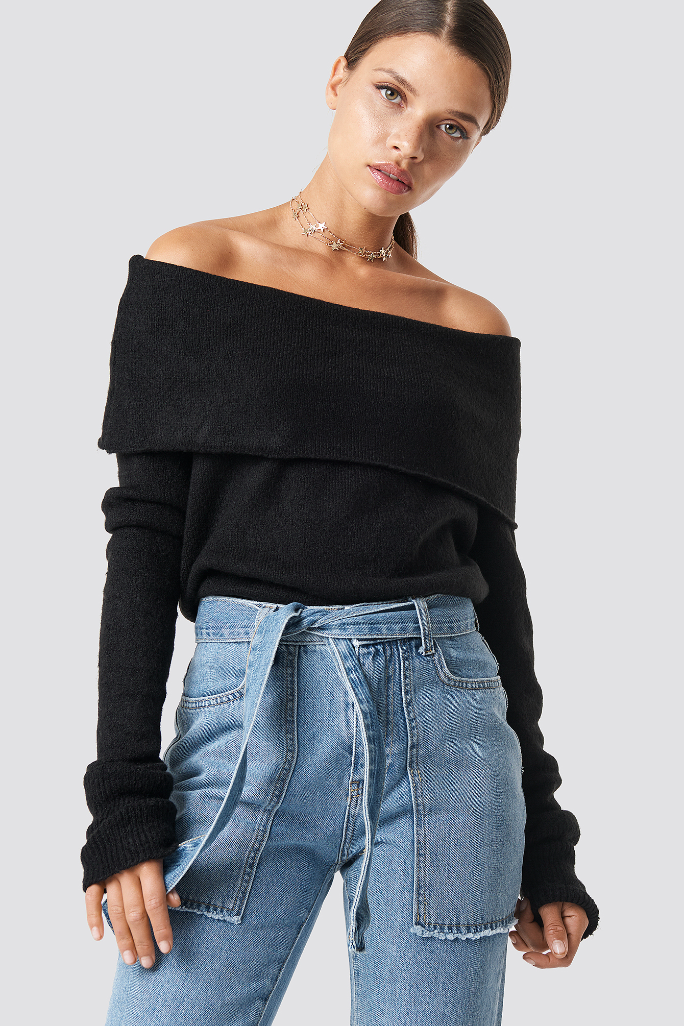 Offshoulder Folded Wide Sweater NAKDLOUNGE.COM