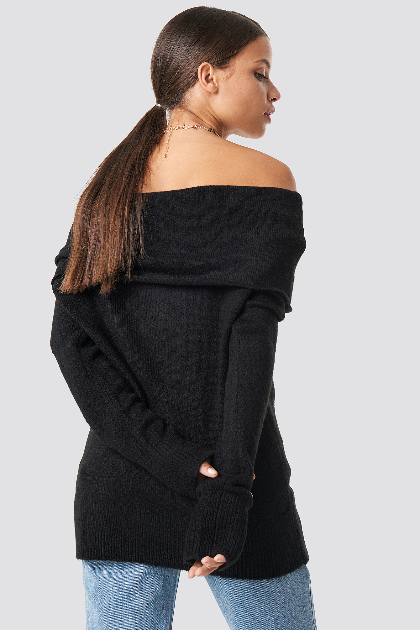 Offshoulder Folded Wide Sweater NAKDLOUNGE.COM