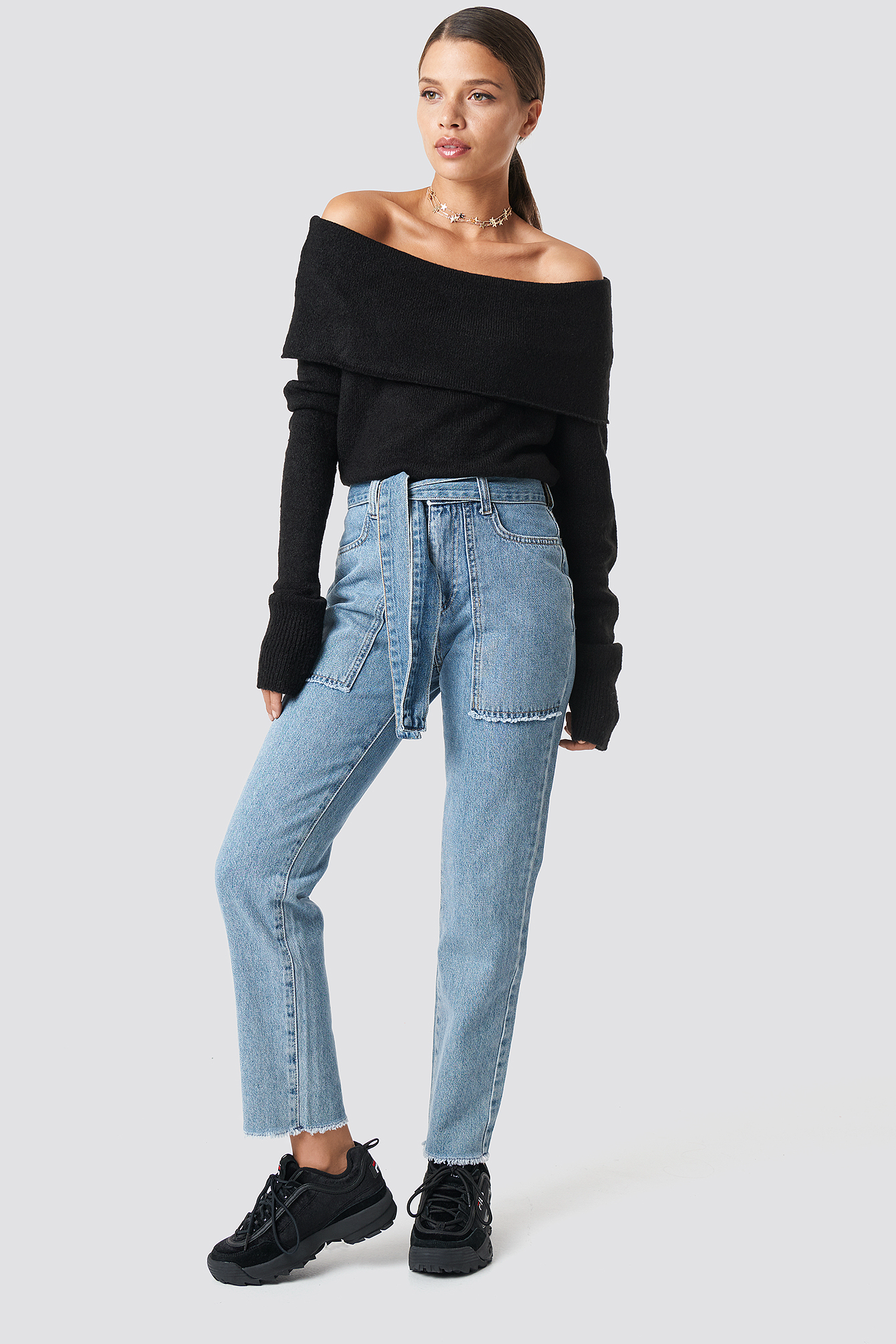 Offshoulder Folded Wide Sweater NAKDLOUNGE.COM