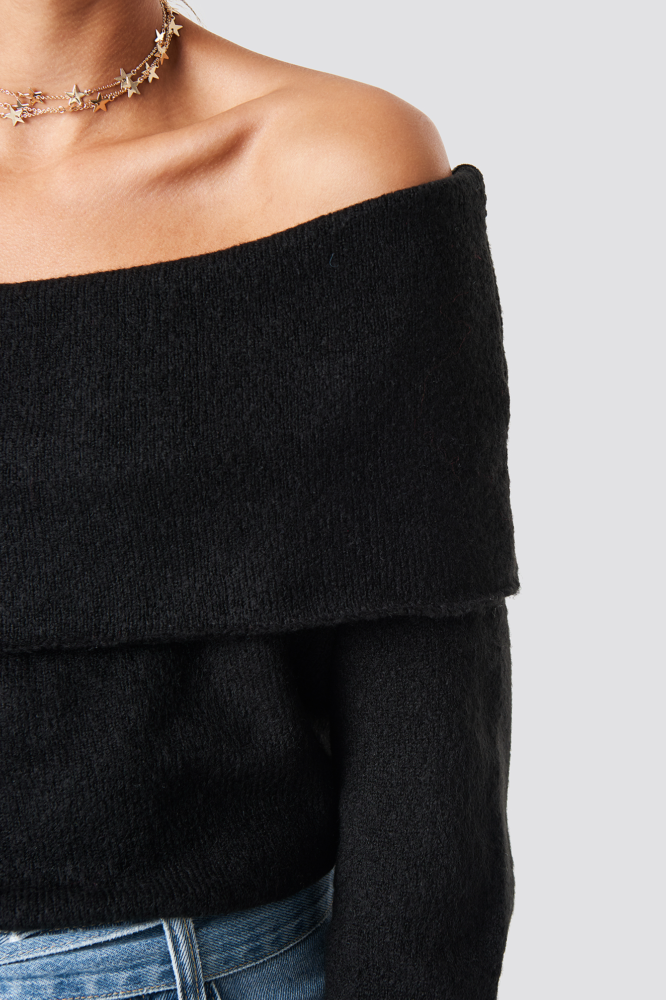 Offshoulder Folded Wide Sweater NAKDLOUNGE.COM