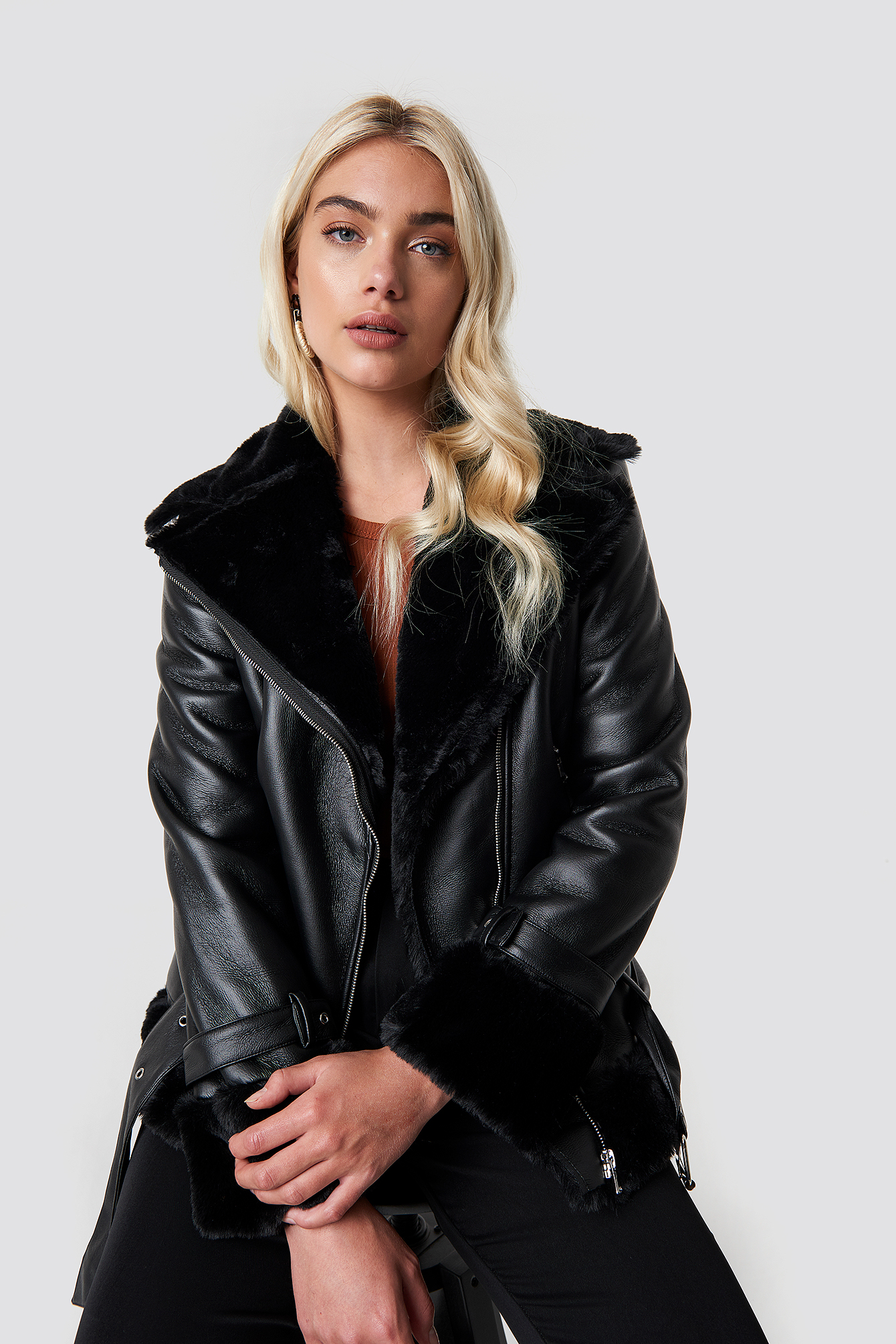 Oversized Padded Biker Jacket NAKDLOUNGE.COM