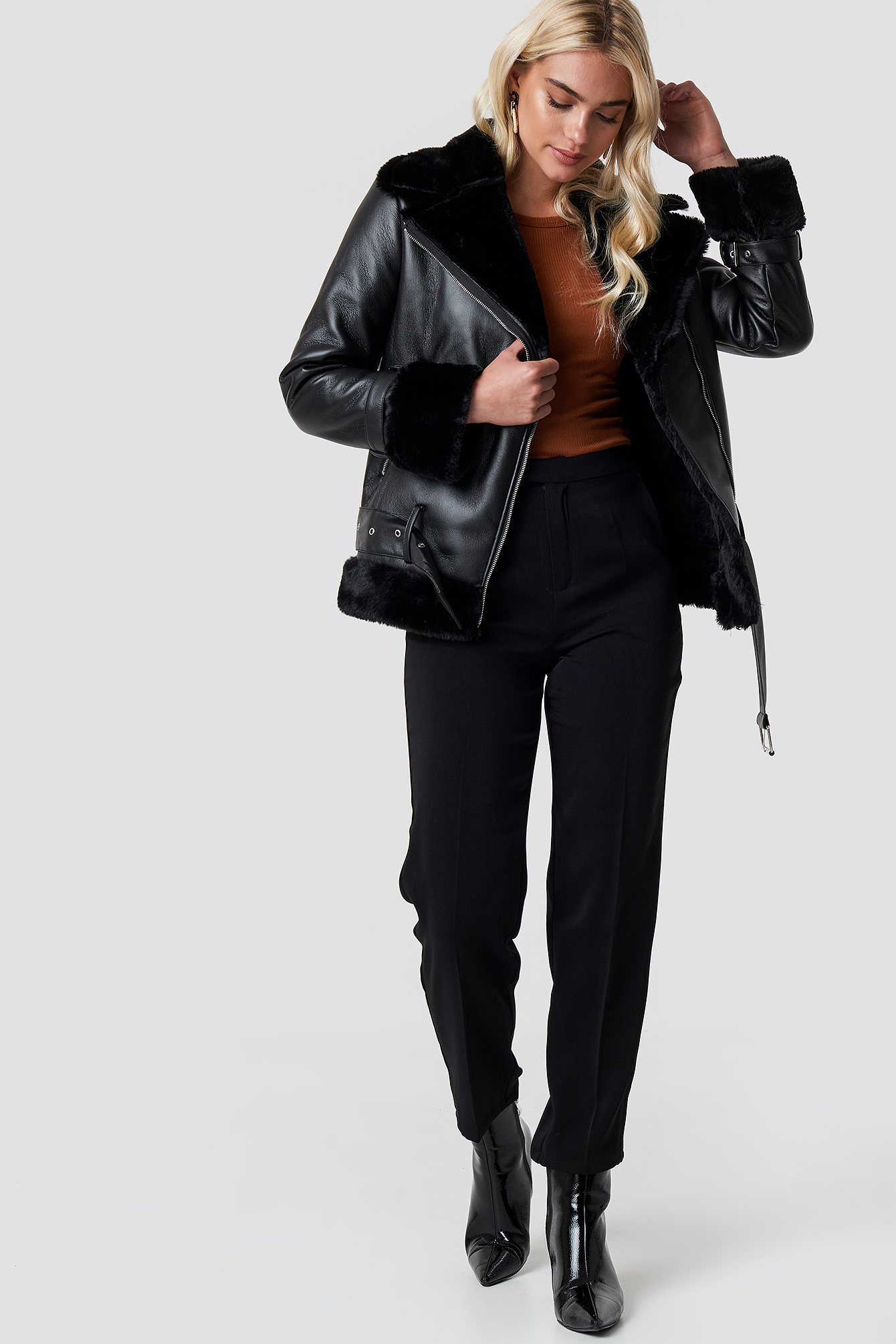 Oversized Padded Biker Jacket NAKDLOUNGE.COM