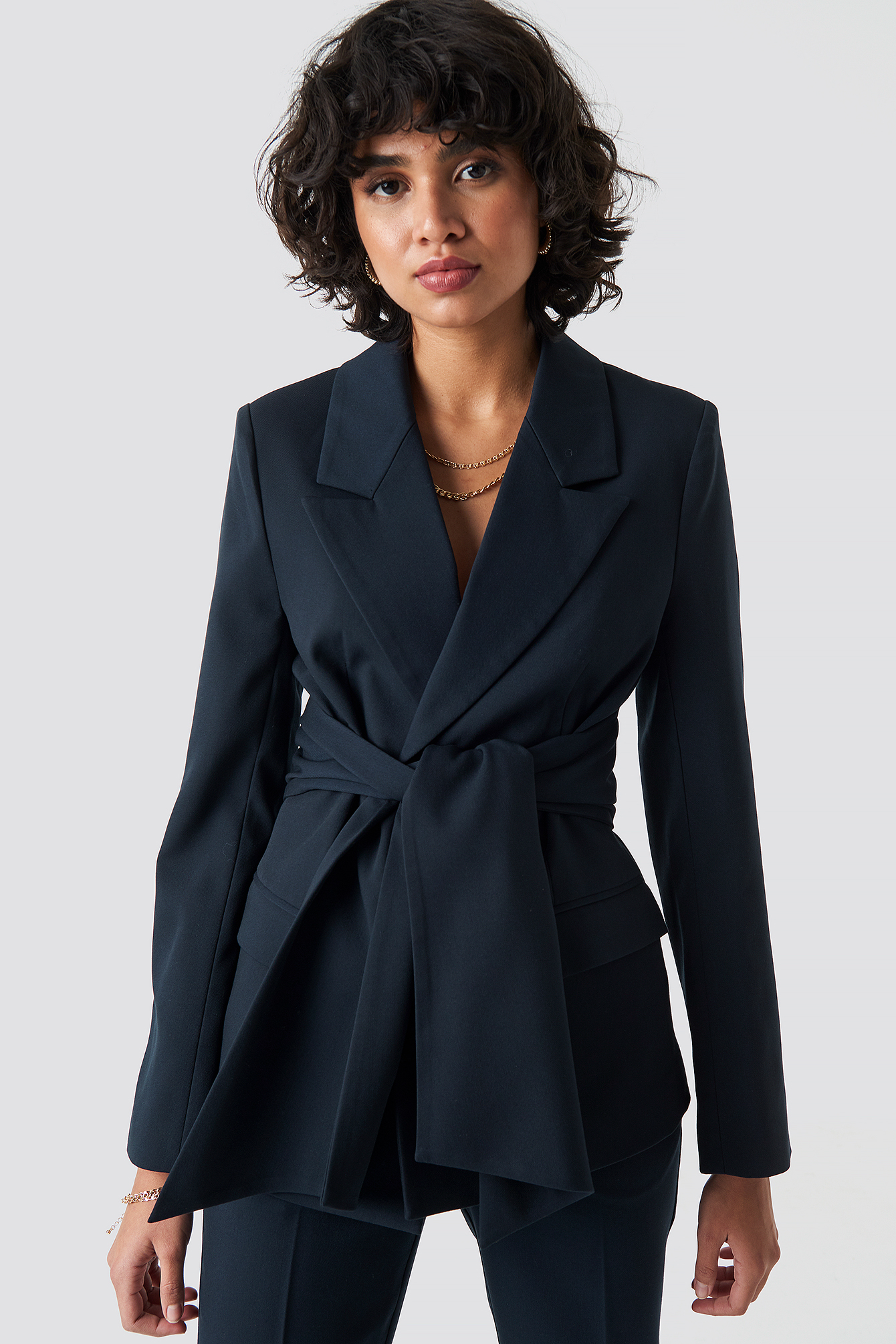 Tie Belt Blazer NAKDLOUNGE.COM