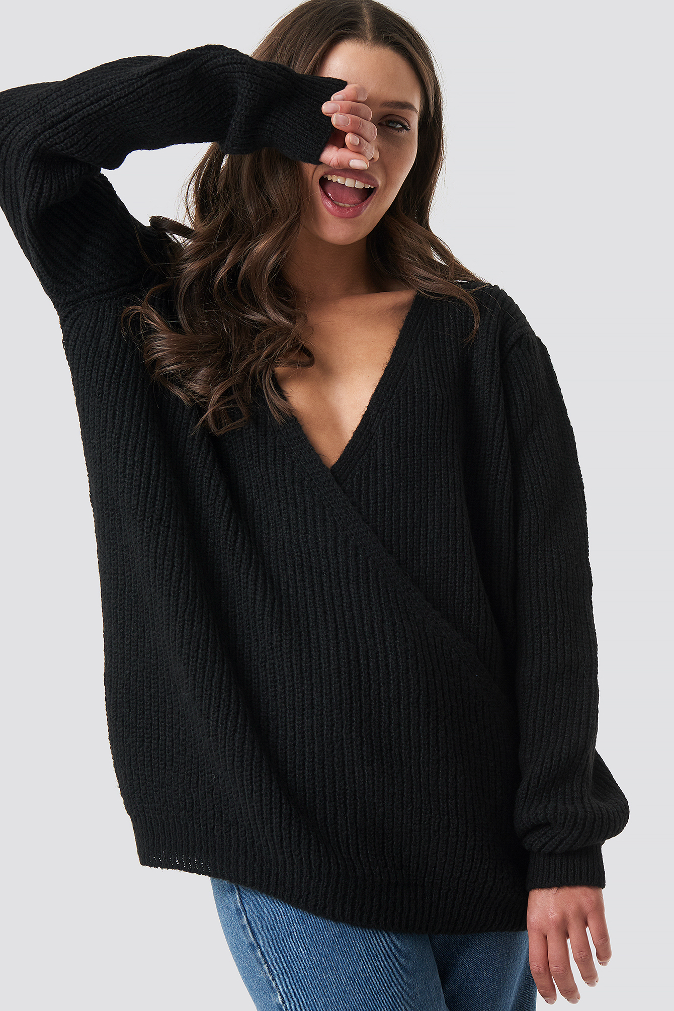 Crossed Knitted Sweater NAKDLOUNGE.COM